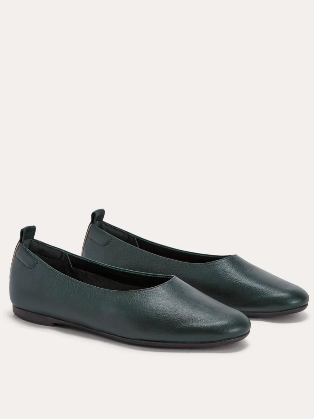 Everlane The Day Glove Scarab Dark Green Leather Ballet Flats Shoes Size 11 NIB